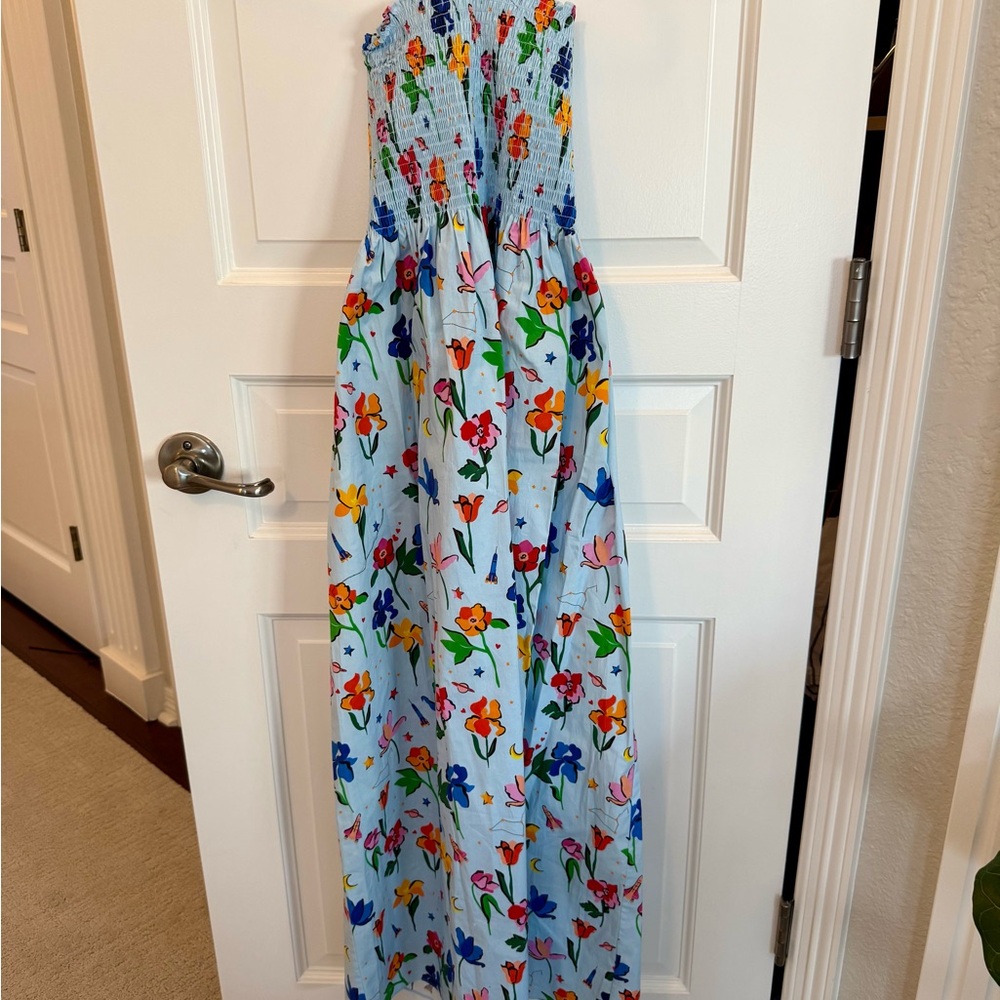 Hill House Light Blue Floral Maxi Dress